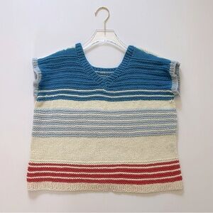 Vintage Knit Vest Sweater Top Shirt Cottagecore Granny Festival Size Medium